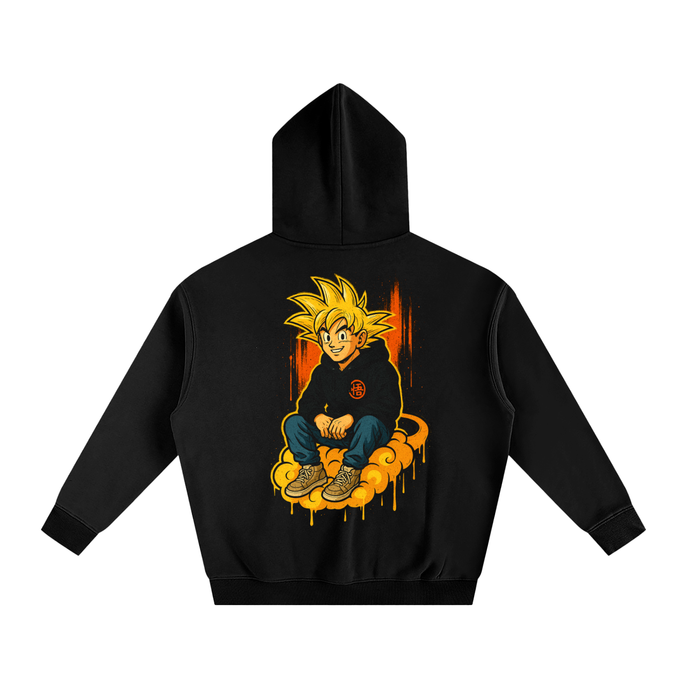 Dragon Ball Z, Goku inspired Black Oversize Fleeced Hoodie