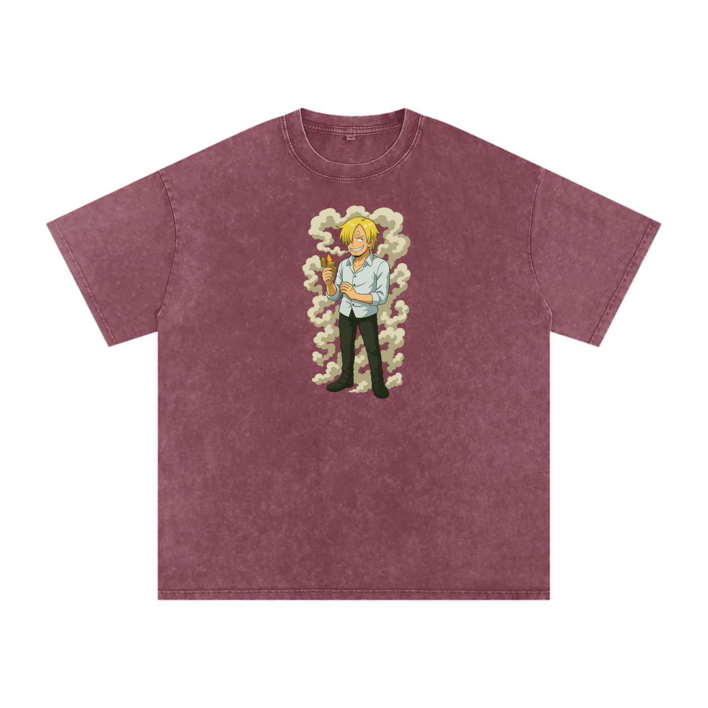 One Piece inspired Sanji Acid Wash Oversize T-Shirt - 250 GSM