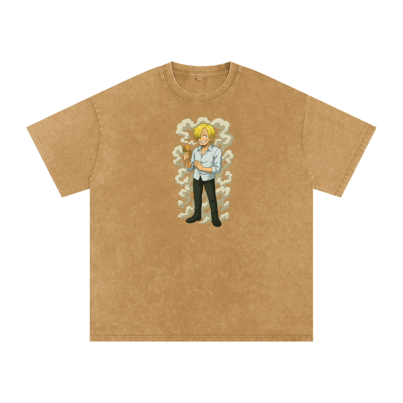 One Piece inspired Sanji Acid Wash Oversize T-Shirt - 250 GSM