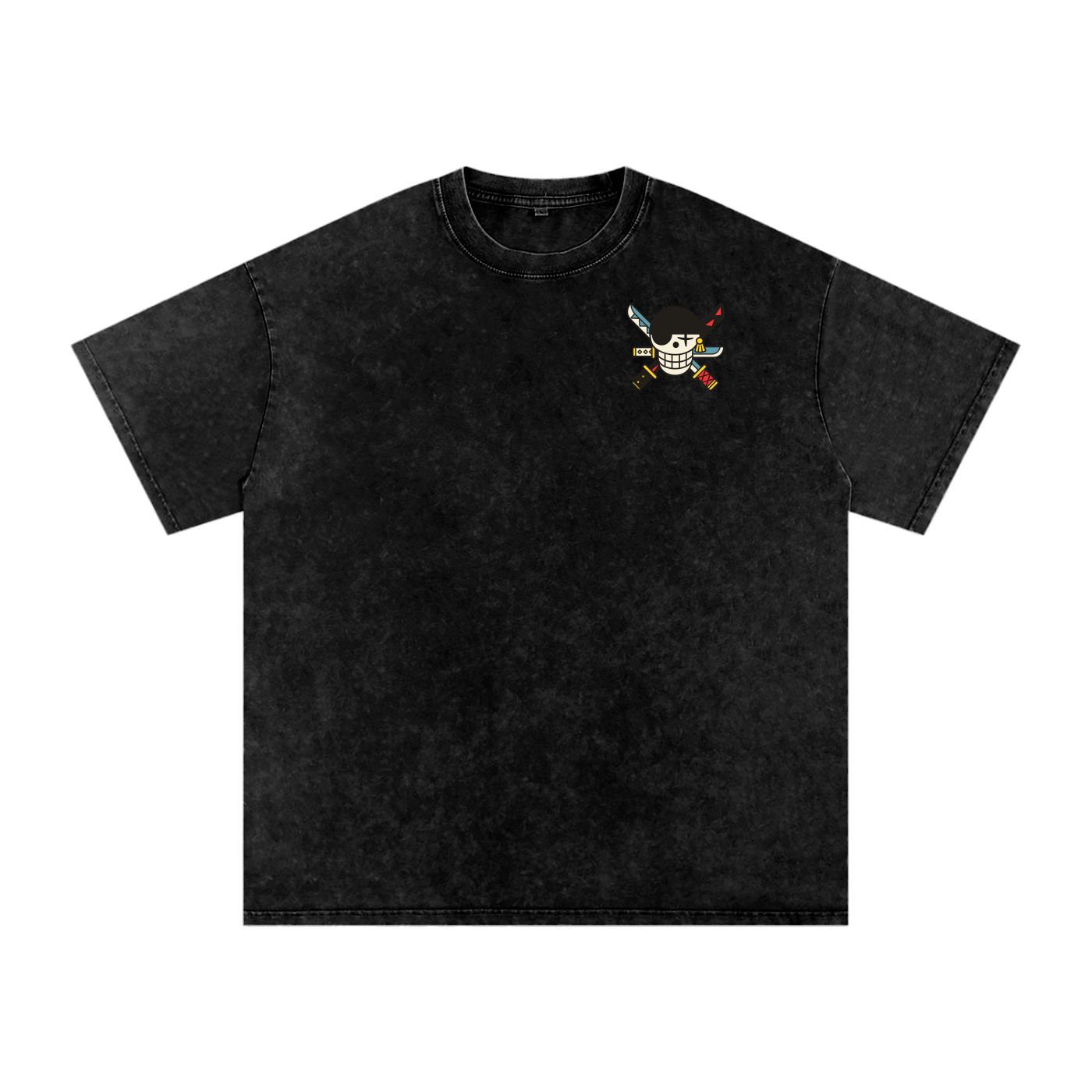 One Piece Zoro inspired Acid Wash Oversize T-Shirt - 250 GSM