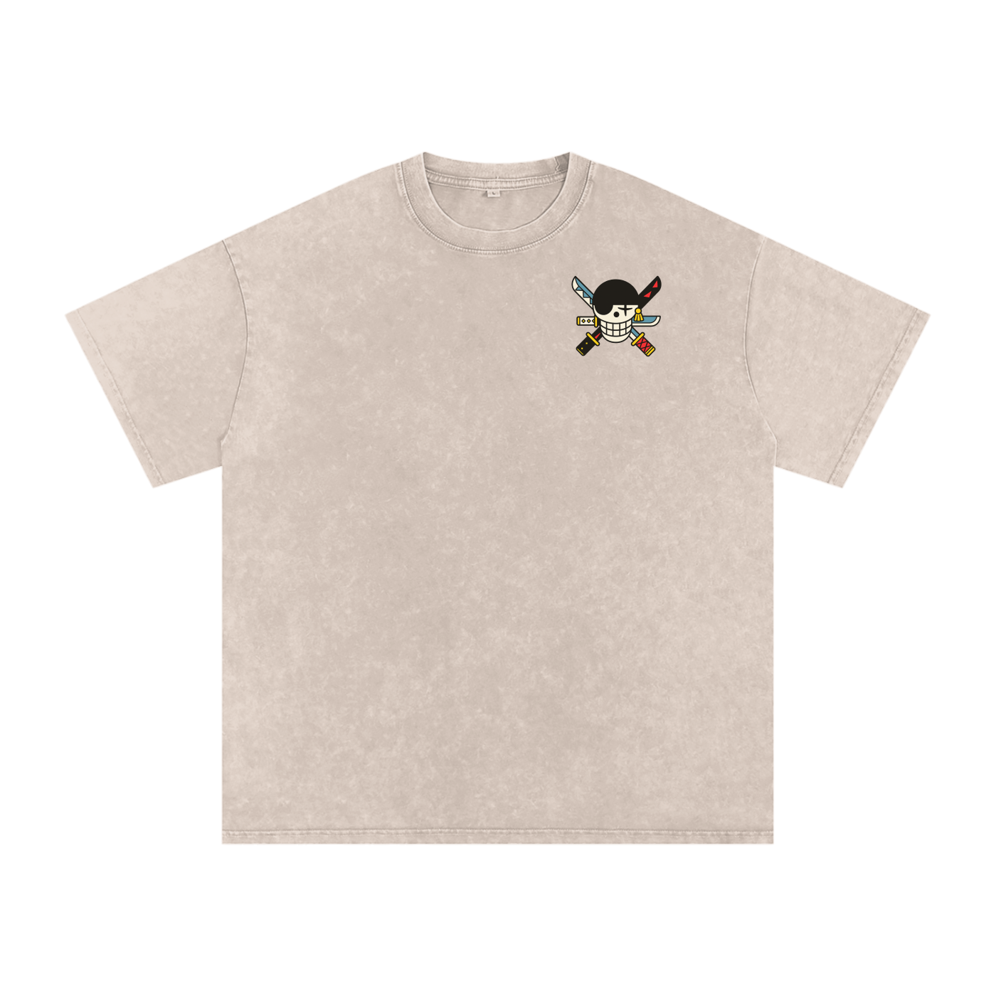 One Piece Zoro inspired Acid Wash Oversize T-Shirt - 250 GSM