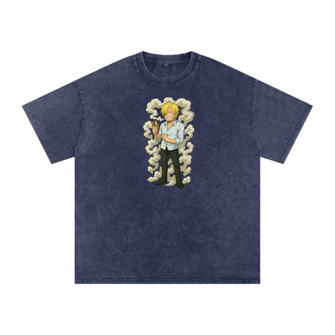 One Piece inspired Sanji Acid Wash Oversize T-Shirt - 250 GSM