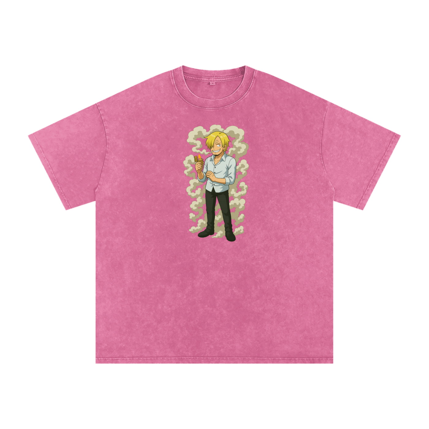 One Piece inspired Sanji Acid Wash Oversize T-Shirt - 250 GSM