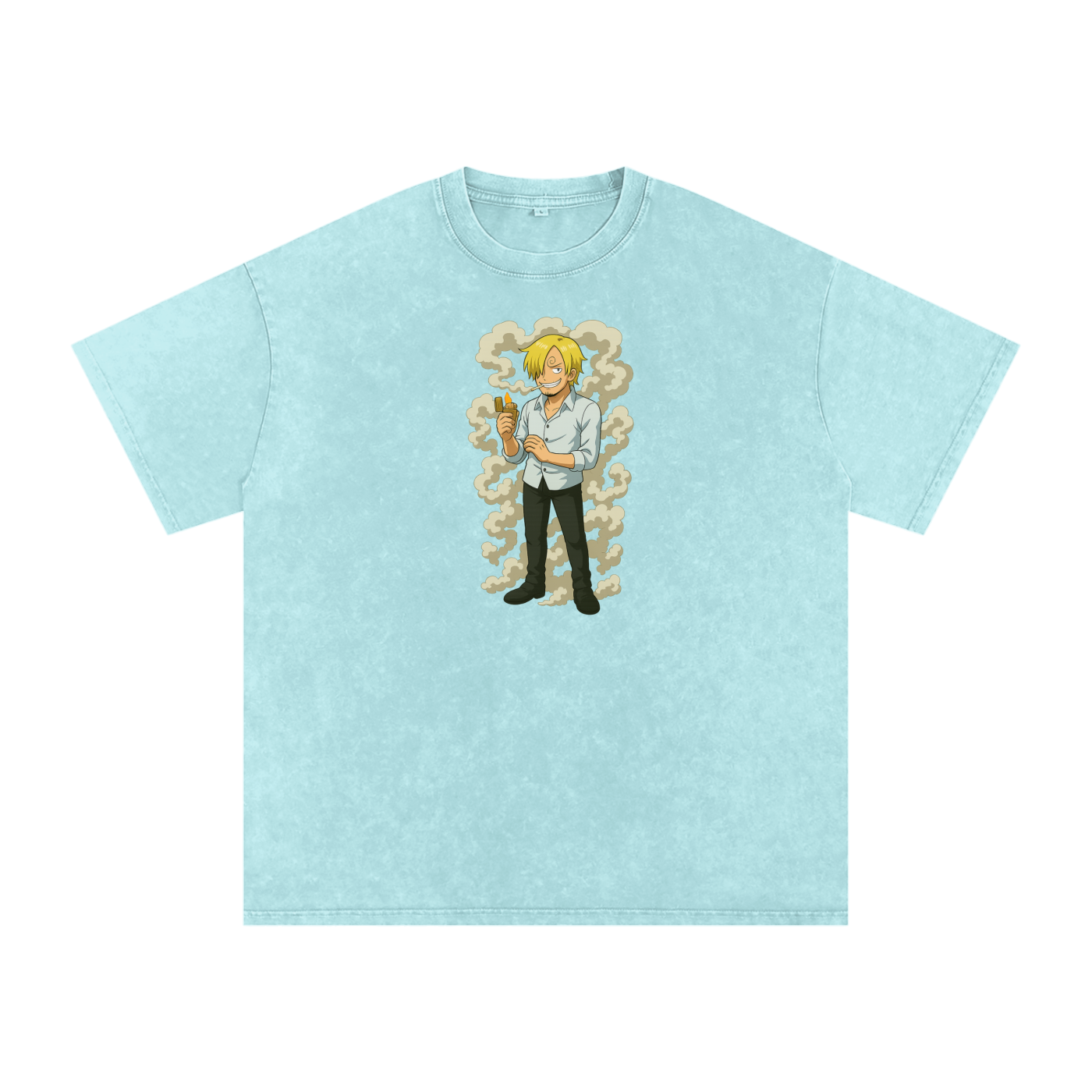One Piece inspired Sanji Acid Wash Oversize T-Shirt - 250 GSM