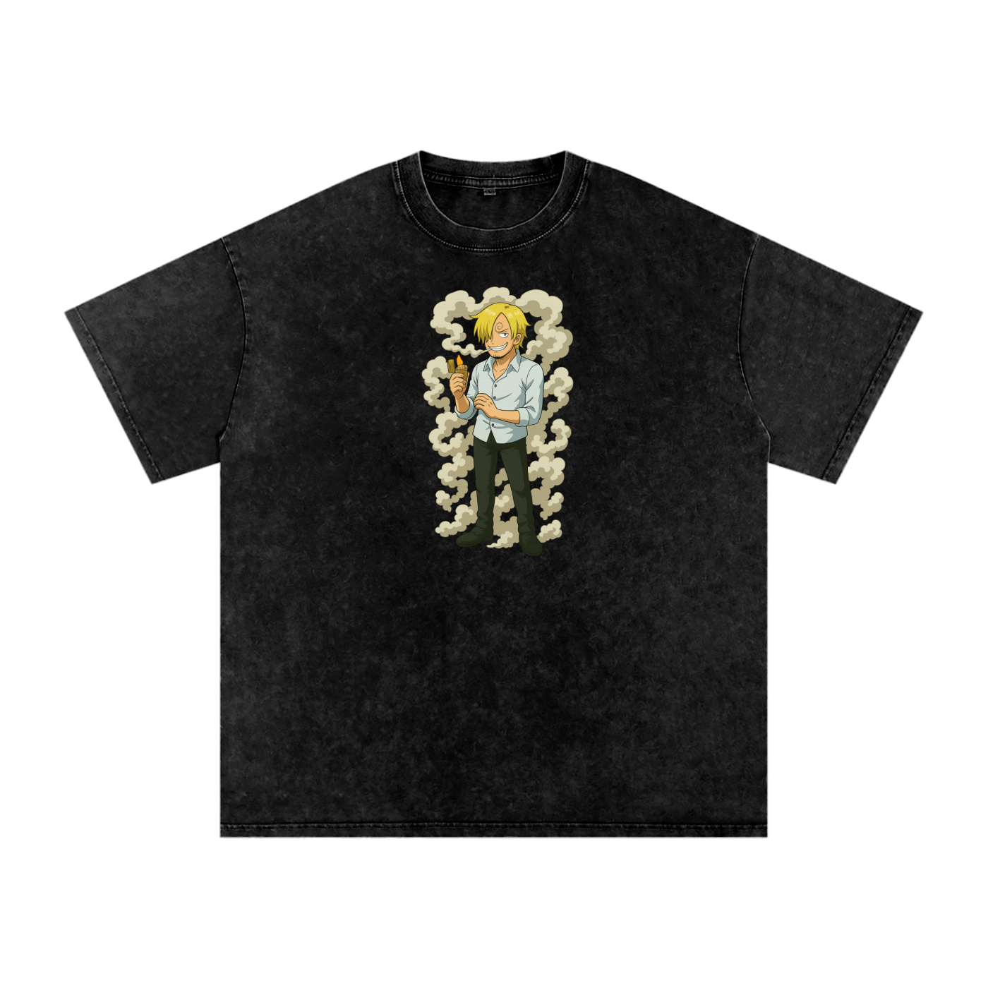 One Piece inspired Sanji Acid Wash Oversize T-Shirt - 250 GSM