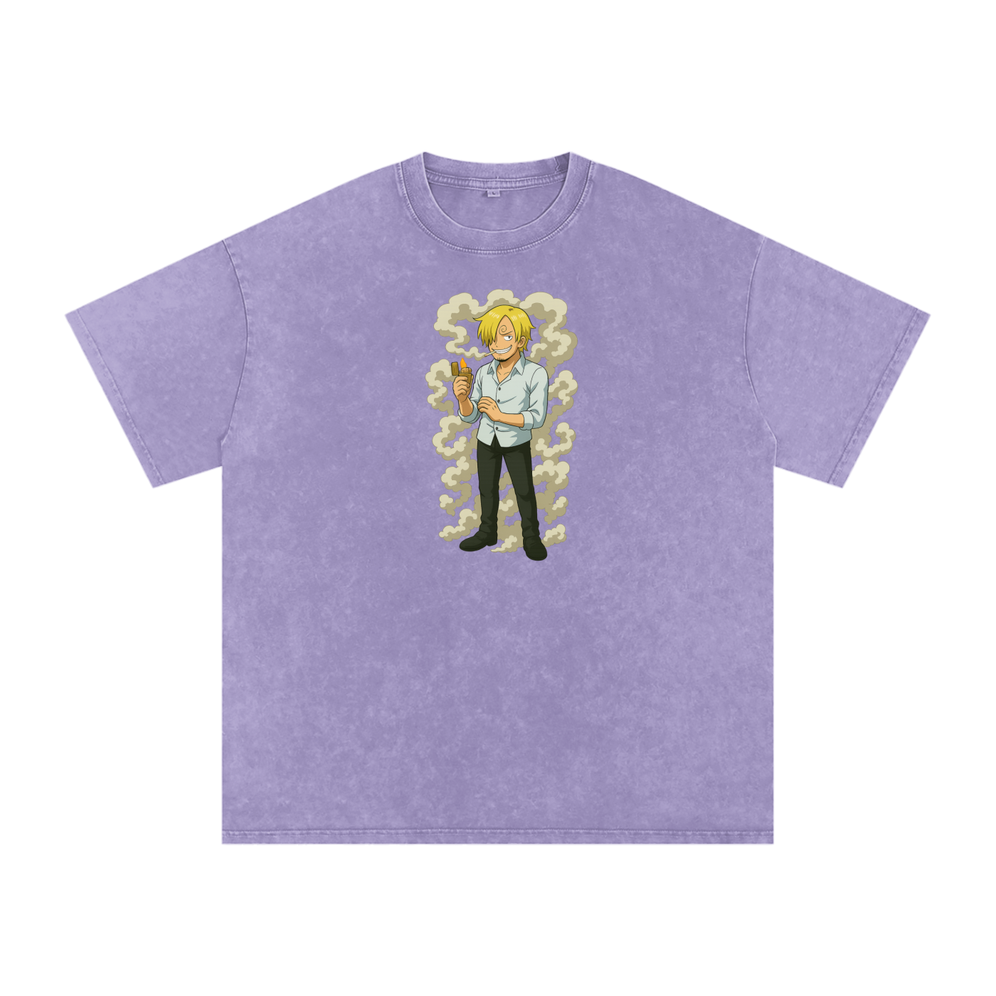 One Piece inspired Sanji Acid Wash Oversize T-Shirt - 250 GSM