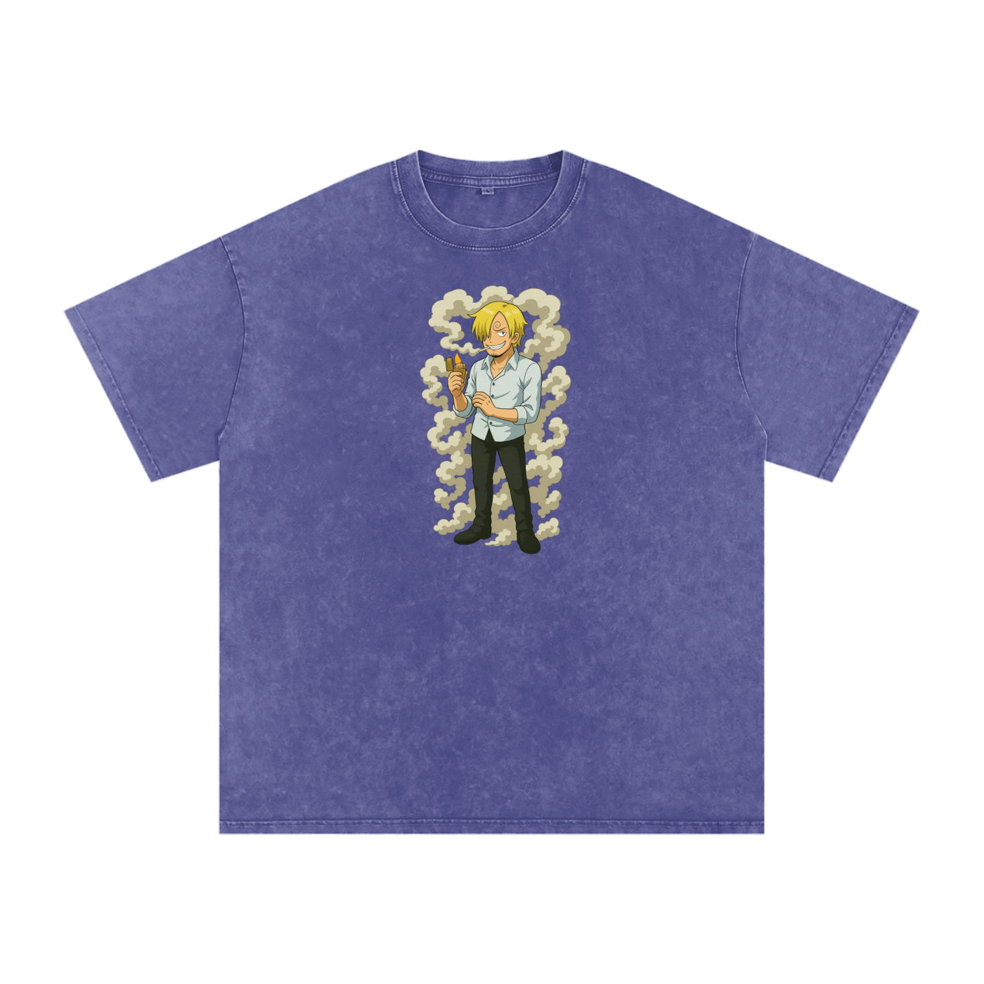 One Piece inspired Sanji Acid Wash Oversize T-Shirt - 250 GSM
