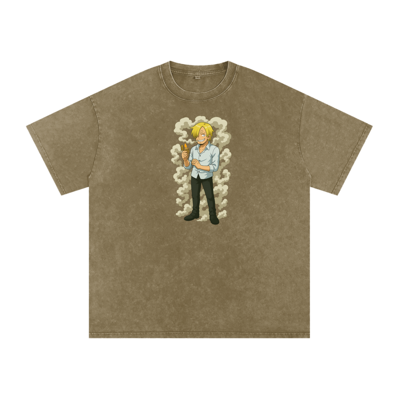 One Piece inspired Sanji Acid Wash Oversize T-Shirt - 250 GSM
